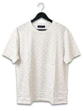 Louis Vuitton Cream Monogram All-Over Embossed Crewneck Tee